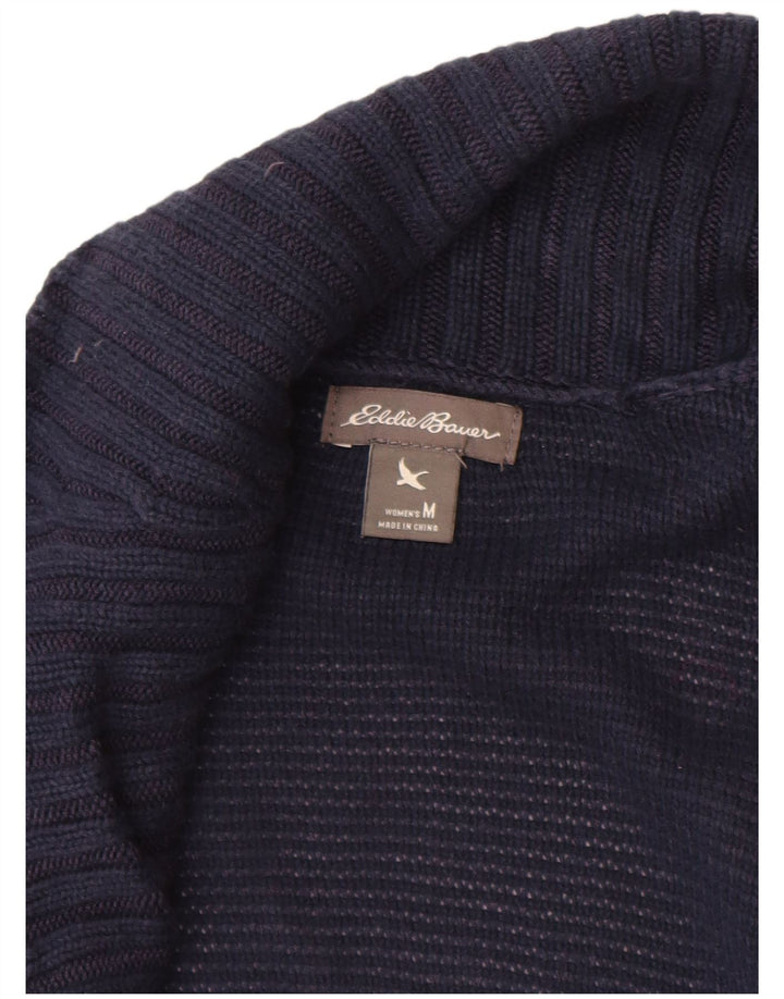 Eddie Bauer Suéter tipo cárdigan abierto para mujer Reino Unido 12 Rayón azul marino mediano