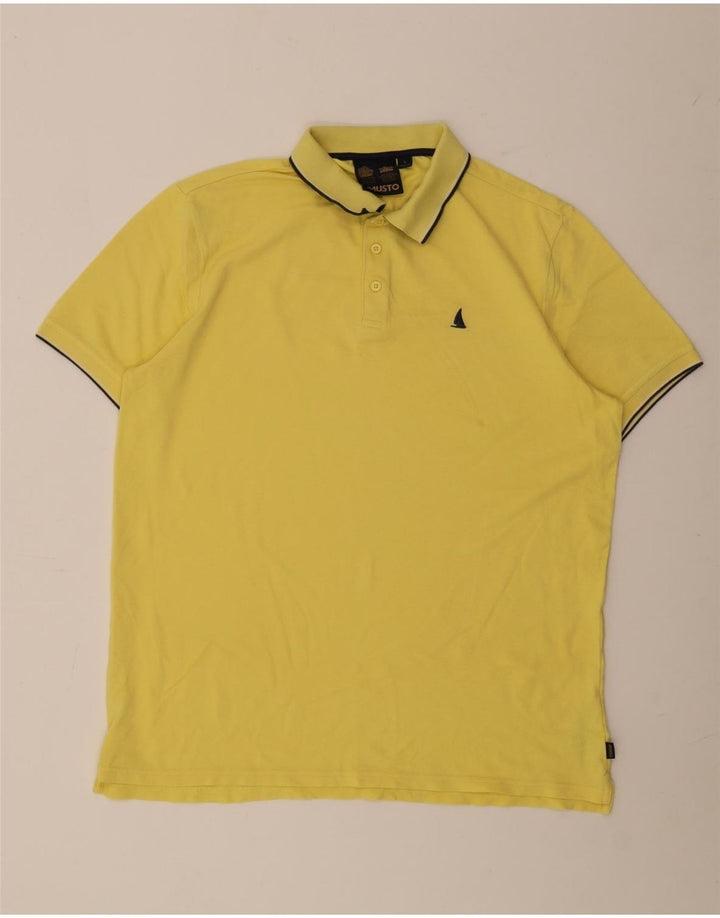 MUSTO Polo Hombre Grande Algodón Amarillo