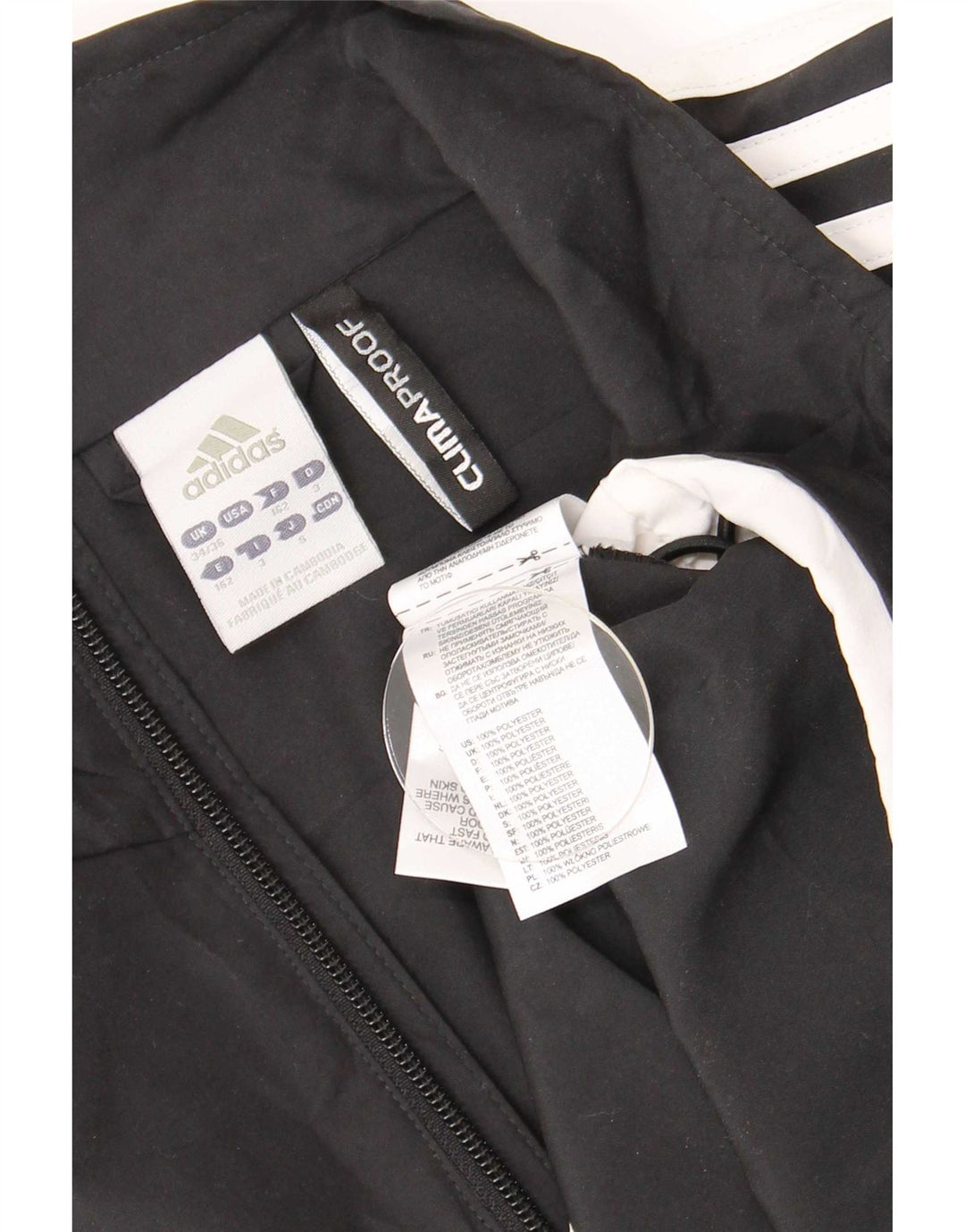 Adidas Clima Proof Jersey Chándal Top para Hombre UK 34/36 Small Negro