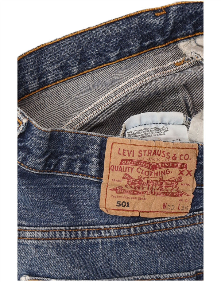LEVI'S Pantalones cortos vaqueros 501 para hombre W33 Algodón azul medio
