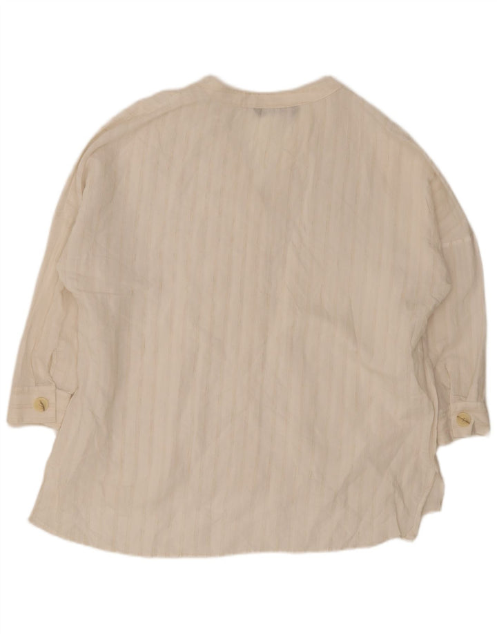 Zara Blusa extragrande de manga 3/4 para mujer UK 46 Grande Blanco a rayas