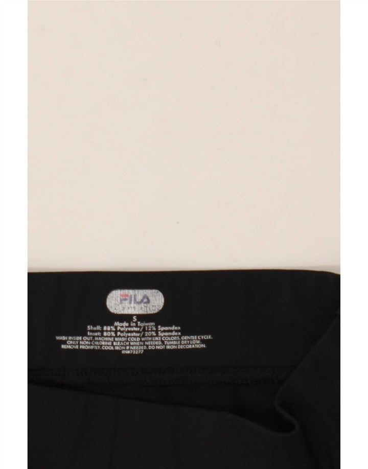 Fila Mujer Capri Chándal Pantalones UK 10 Pequeño Poliéster Negro