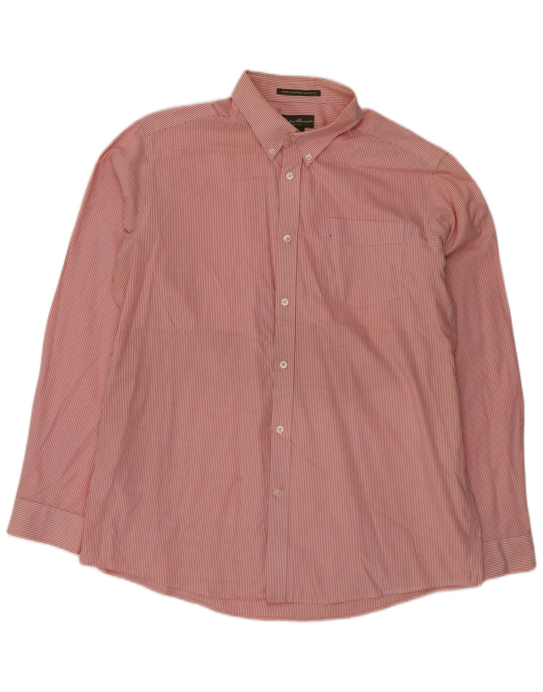Eddie Bauer Camisa de ajuste relajado para hombre XL Algodón a rayas rosa