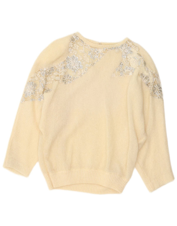 Giorgio Grati Jersey con cuello barco para mujer IT 44 Medium Off White Floral