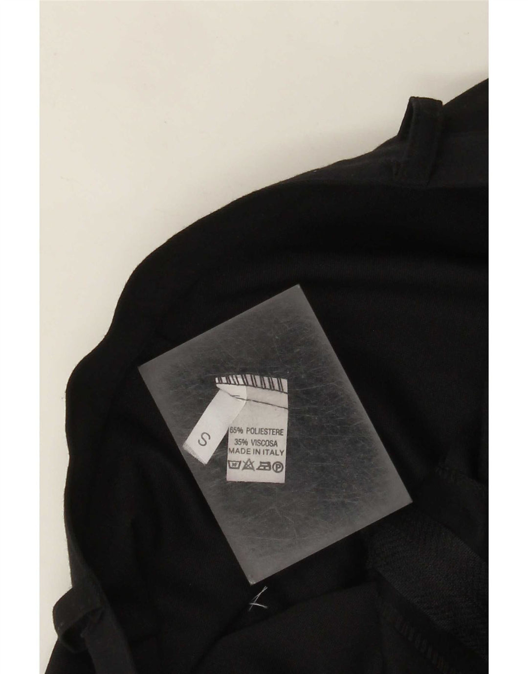 Pantalones cortos casuales de cintura alta para mujer vintage pequeños poliéster negro W26