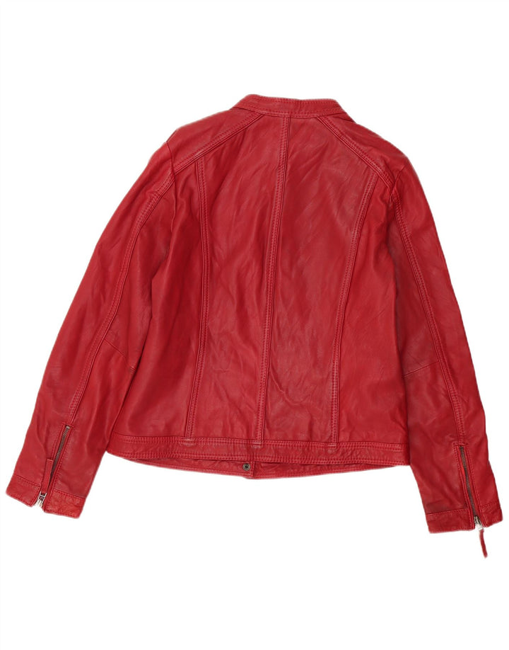 Chaqueta de cuero vintage para mujer IT 42 Cuero rojo medio