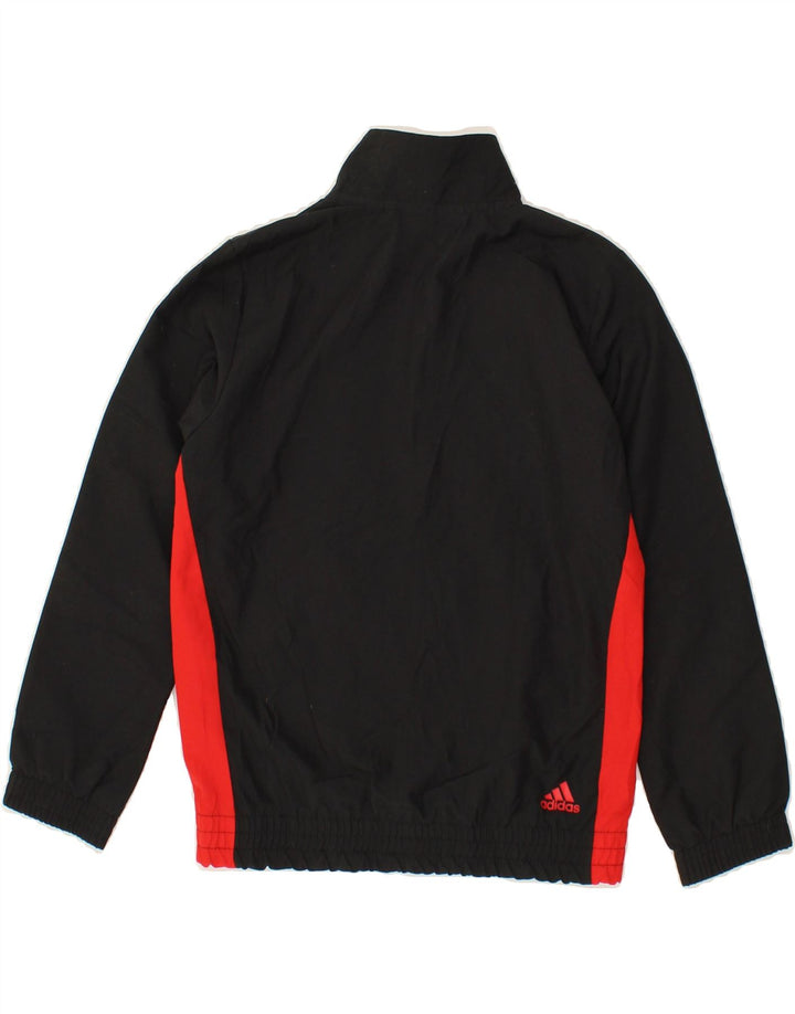ADIDAS Boys Graphic Tracksuit Top Jacket 7-8 Years Black Colourblock Vintage Adidas and Second-Hand Adidas from Messina Hembry 