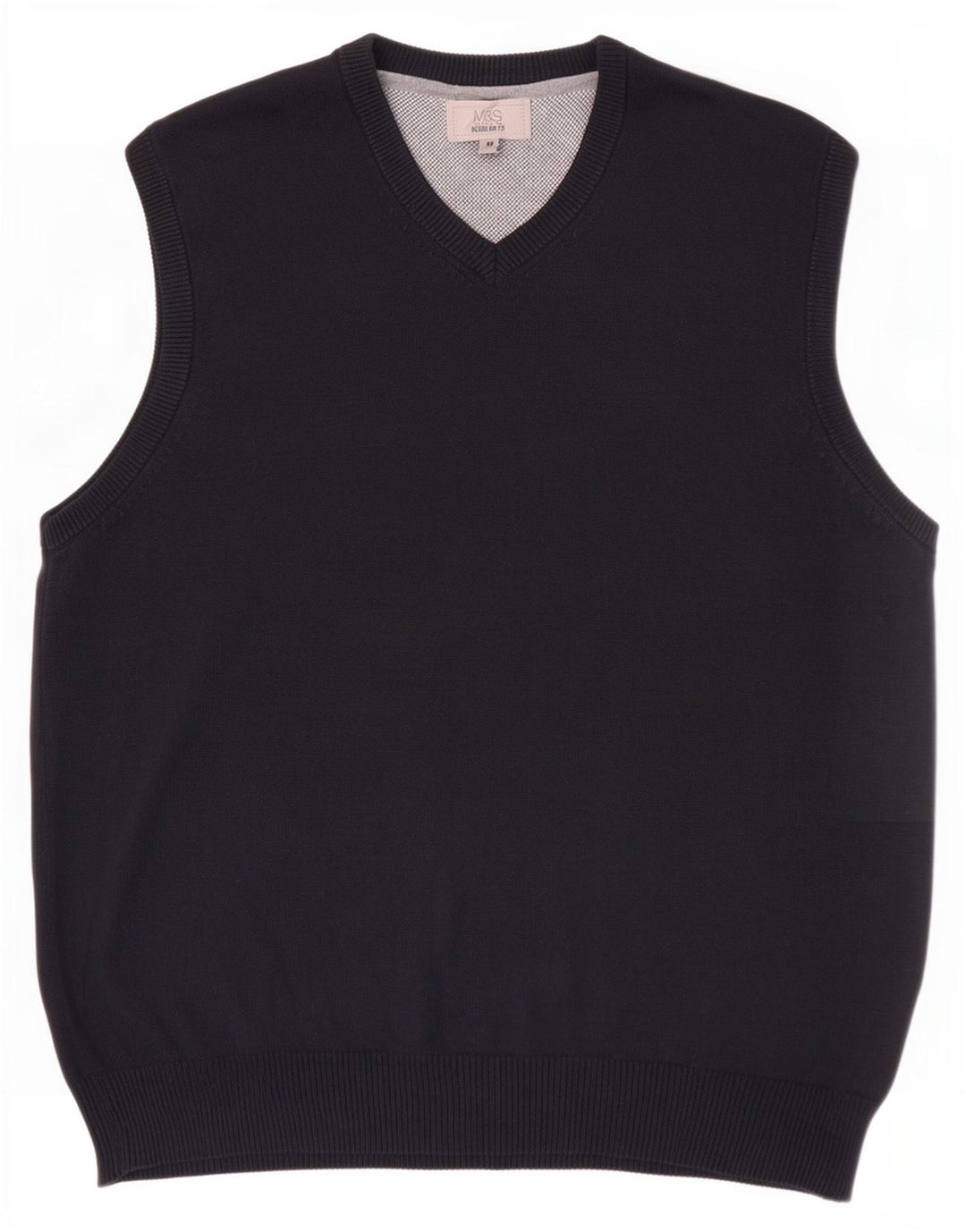 Marks & Spencer Camiseta sin mangas de ajuste regular para hombre Algodón azul marino mediano