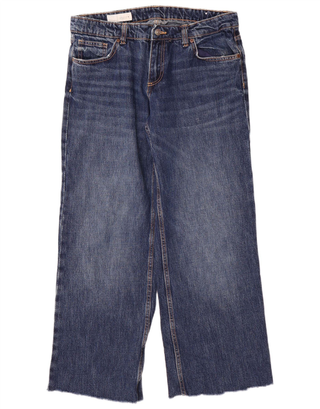 Zara Jeans De Pierna Ancha Para Mujer EU 40 Medium W30 L29 Algodón Azul