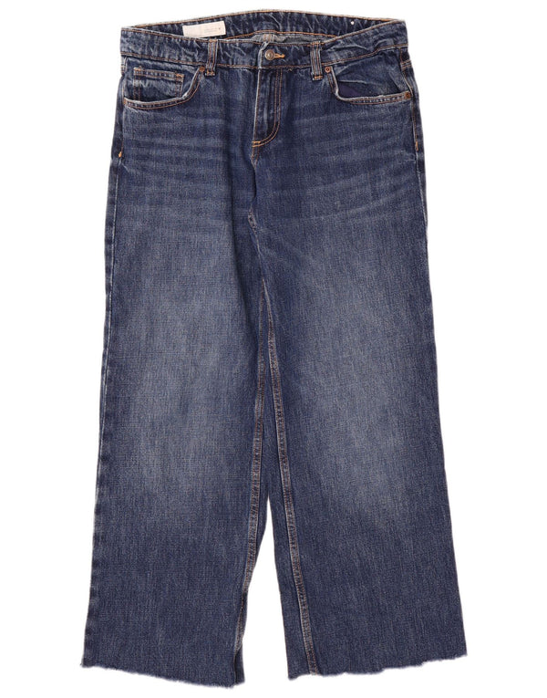 Zara Jeans De Pierna Ancha Para Mujer EU 40 Medium W30 L29 Algodón Azul