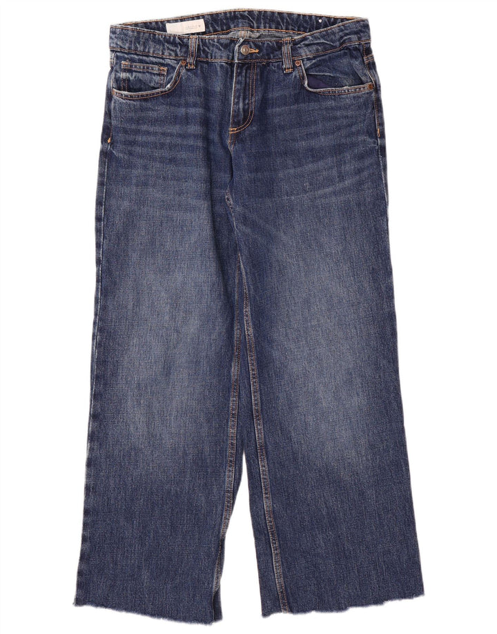 Zara Jeans De Pierna Ancha Para Mujer EU 40 Medium W30 L29 Algodón Azul