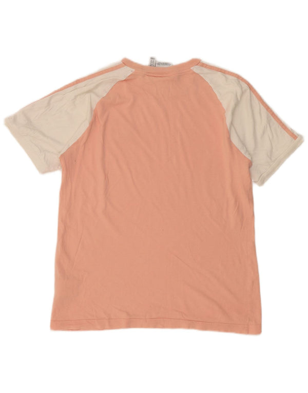 Adidas Camiseta extragrande para mujer UK 10 Small Pink Colourblock Cotton