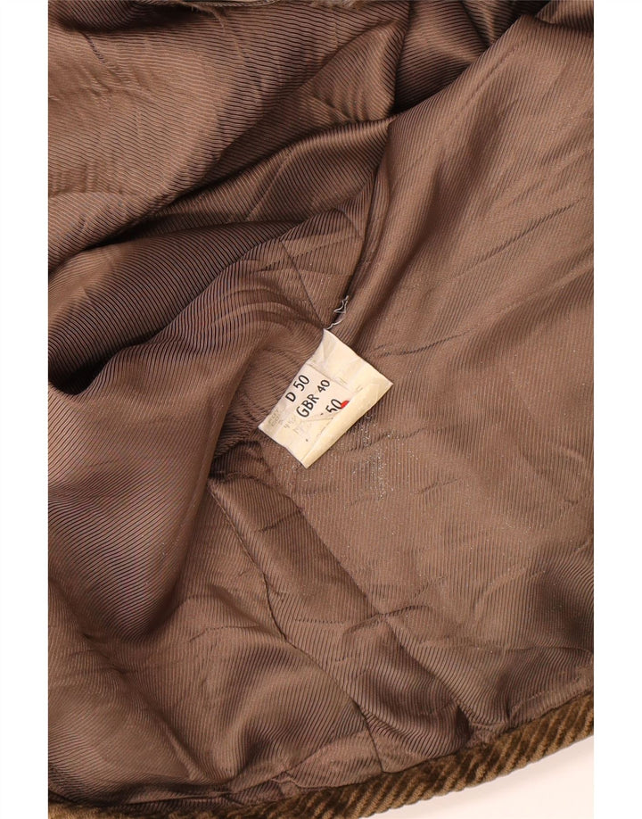 Chaleco vintage para hombre Reino Unido 40 Poliéster patchwork marrón medio