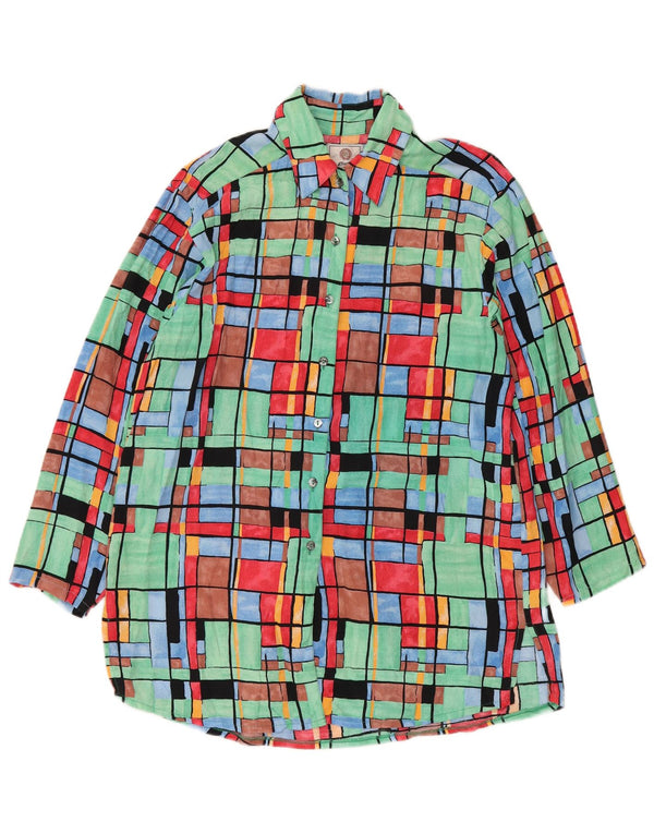 Vintage Womens Tall Loose Fit Shirt EU 38/40 Medium Multicoloured Geometric