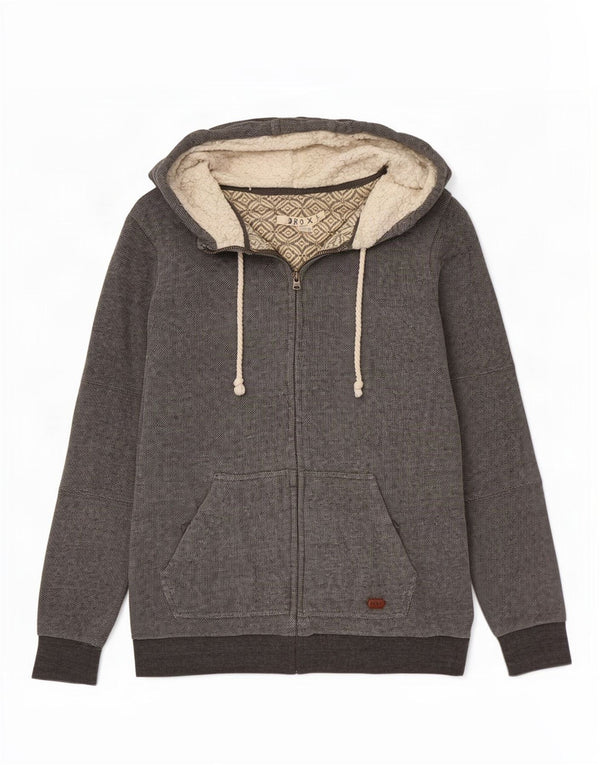 Roxy Suéter con capucha y cremallera para mujer UK 10 Small Grey Moteado