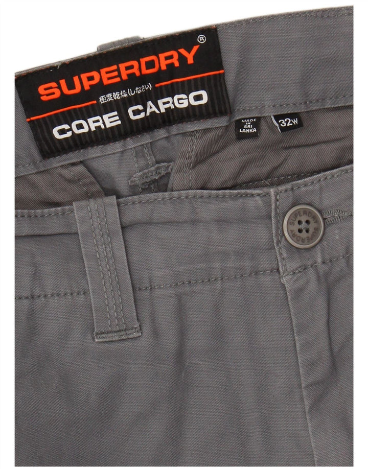 SUPERDRY Shorts cargo para hombre W32 Algodón gris medio