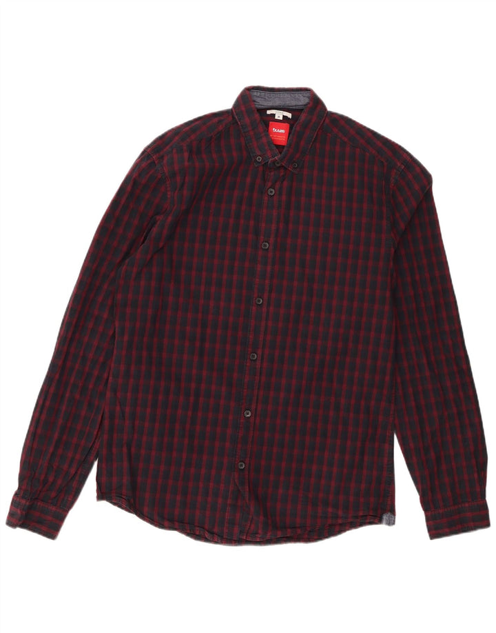 Camisa ajustada Jules para hombre Cuadros burdeos medianos