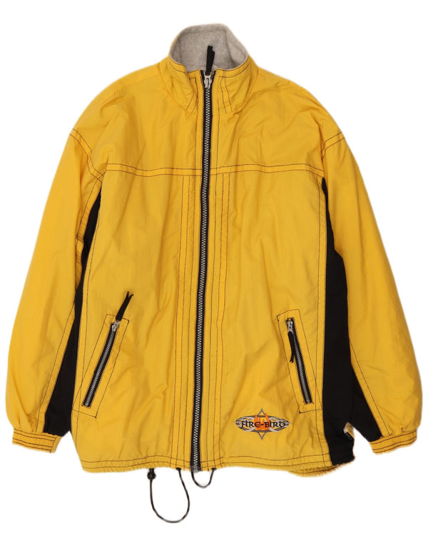 Cosmos Chaqueta cortavientos holgada para hombre, talla 40, color amarillo grande