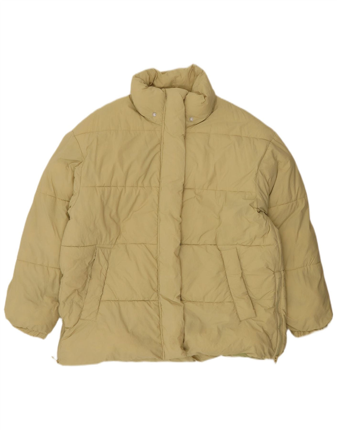 Zara Mujer Chaqueta Acolchada UK 46 Grande Nylon Amarillo