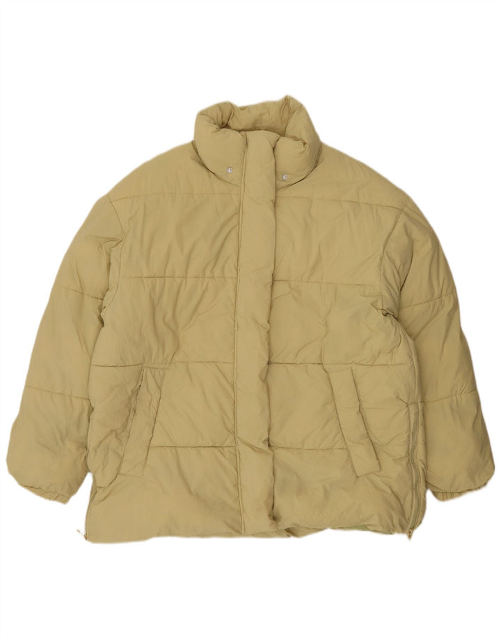 Zara Mujer Chaqueta Acolchada UK 46 Grande Nylon Amarillo