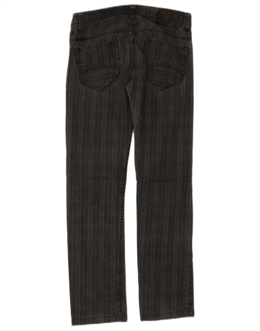 MARLBORO CLASSICS Pantalones casuales rectos para hombre W29 L29 Algodón a cuadros negros