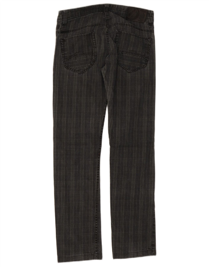 MARLBORO CLASSICS Pantalones casuales rectos para hombre W29 L29 Algodón a cuadros negros