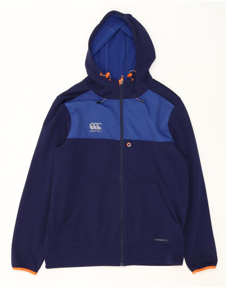 Canterbury Suéter con capucha y cremallera para hombre Grande Azul marino Colorblock Poliéster