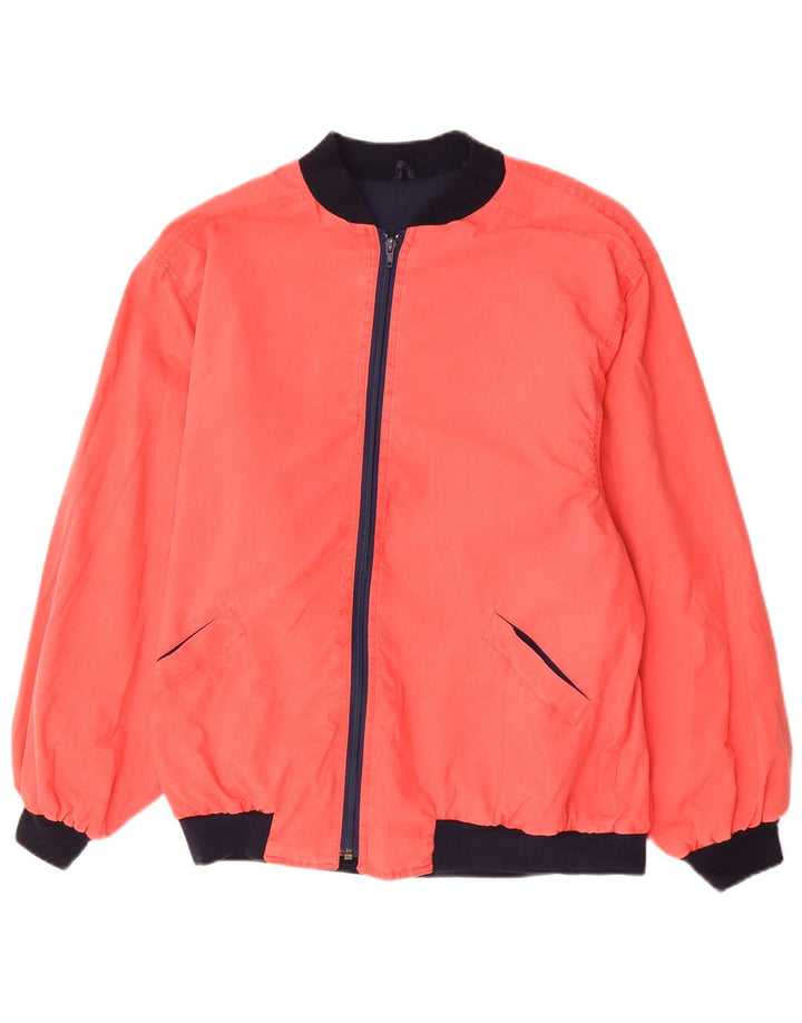 VINTAGE Chaqueta bomber para hombre Reino Unido 36 Pequeño algodón rosa