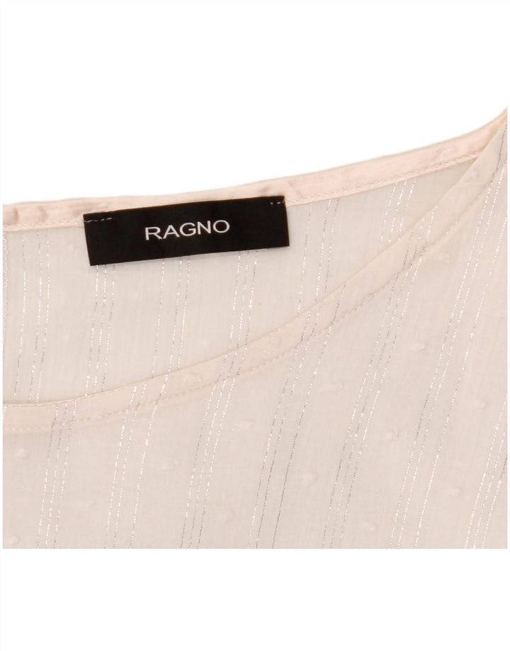 RAGNO Blusa corta de manga 3/4 para mujer UK 40 Mediana Rayas blancas