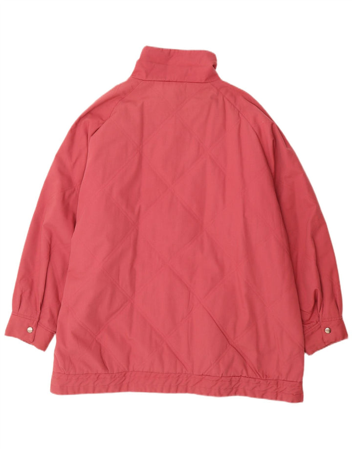 VINTAGE Chaqueta acolchada para mujer Reino Unido 22 3XL Poliéster rosa