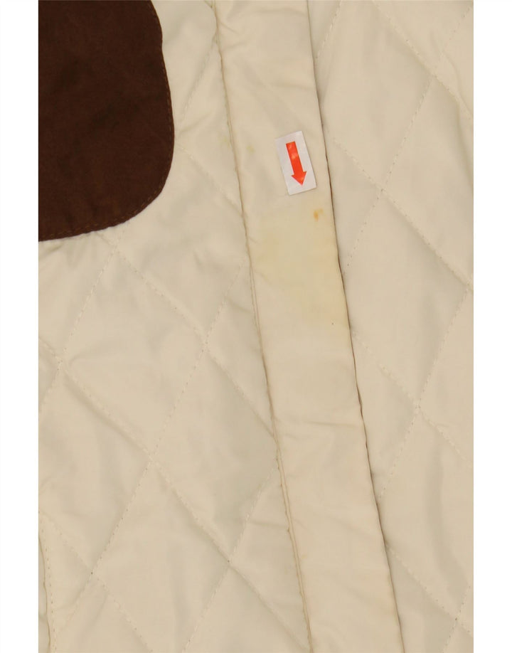 Zara Mujer Chaleco Acolchado UK 40 Medio Off White Poliéster Color Block