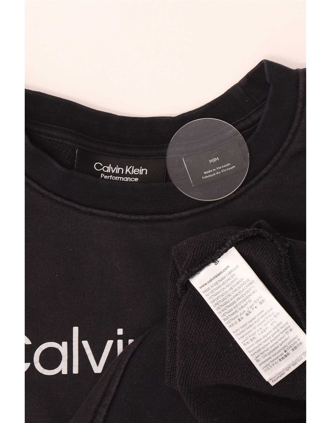 Calvin Klein Sudadera Corta con Gráfico para Mujer UK 14 Medium Azul Marino