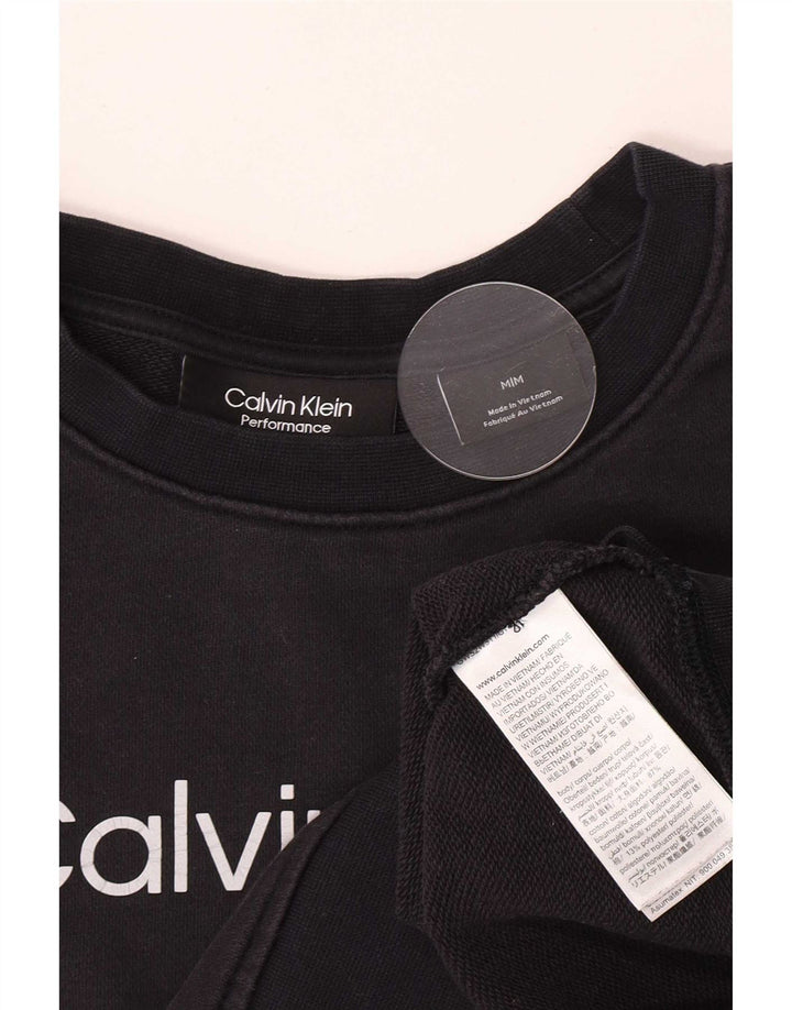 Calvin Klein Sudadera Corta con Gráfico para Mujer UK 14 Medium Azul Marino