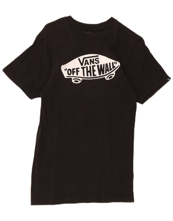 Vans Camiseta ajustada con gráfico para hombre, talla pequeña, algodón negro