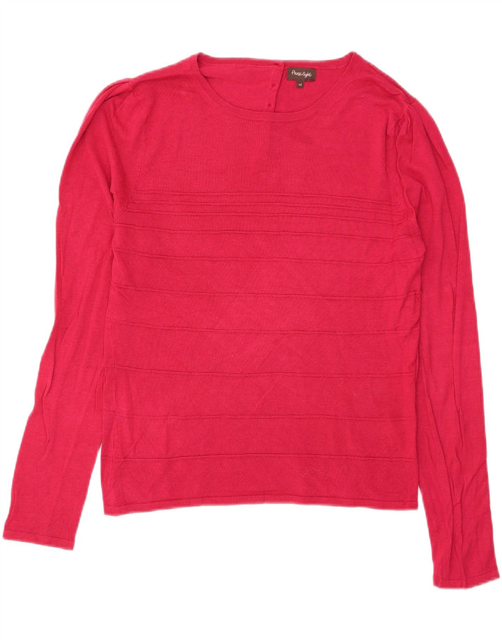 Phase Eight Suéter tipo jersey con cuello barco para mujer, talla 44, talla mediana, color rosa a rayas