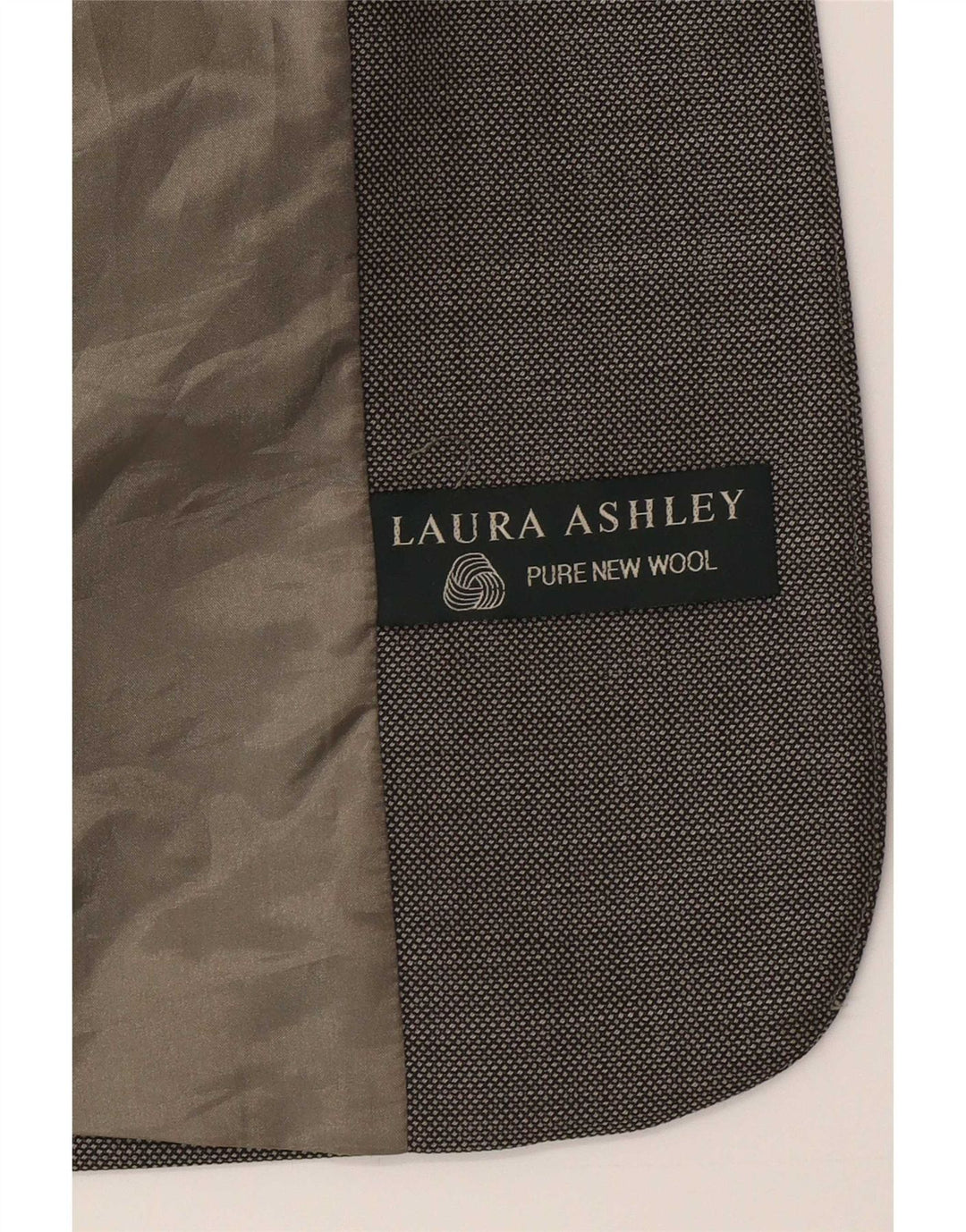 Laura Ashley Chaqueta tipo blazer con 1 botón para mujer, talla 8, tamaño pequeño, lana gris