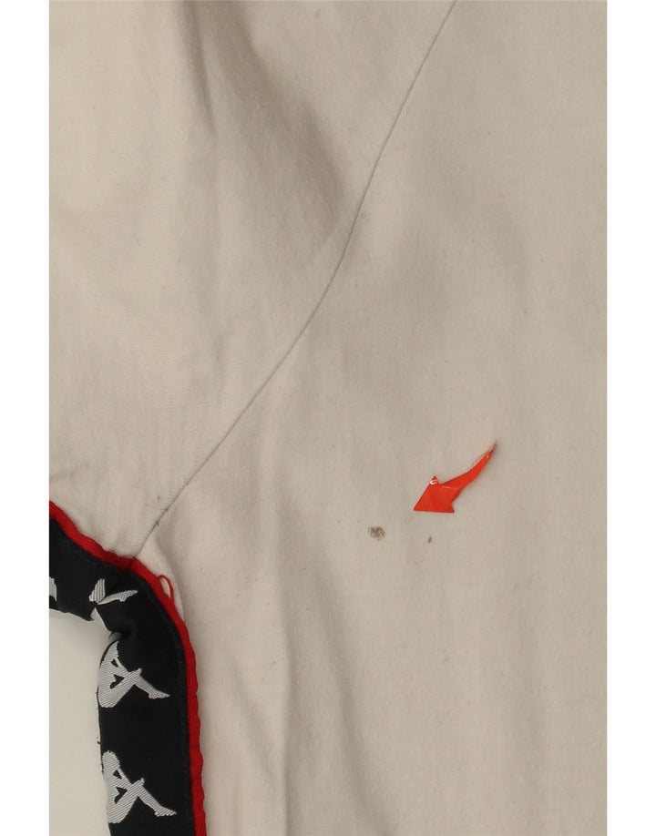 Kappa Hombre Camiseta Gráfica Top Pequeño De Algodón Blanco Roto