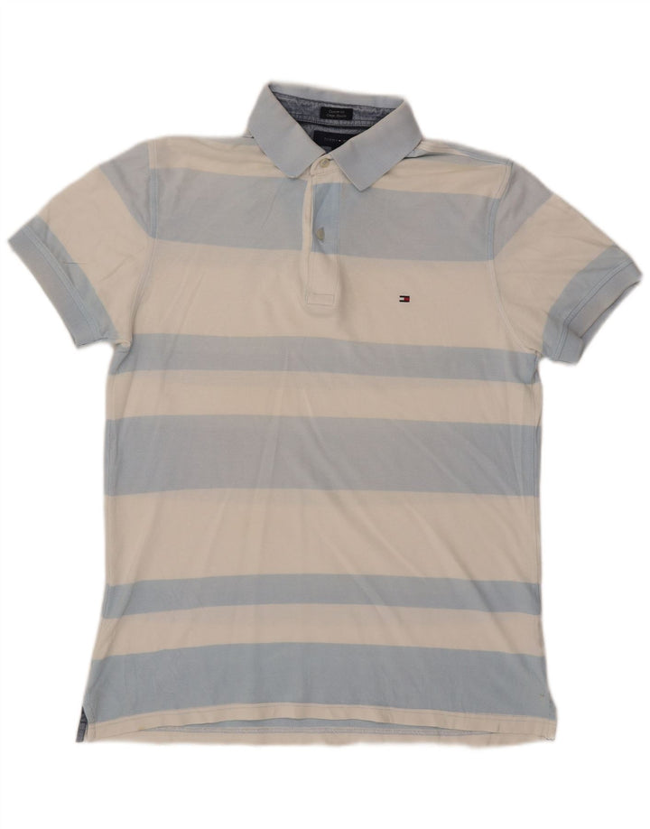 Tommy Hilfiger Polo Custom Fit para Hombre Rayas Azul Medio