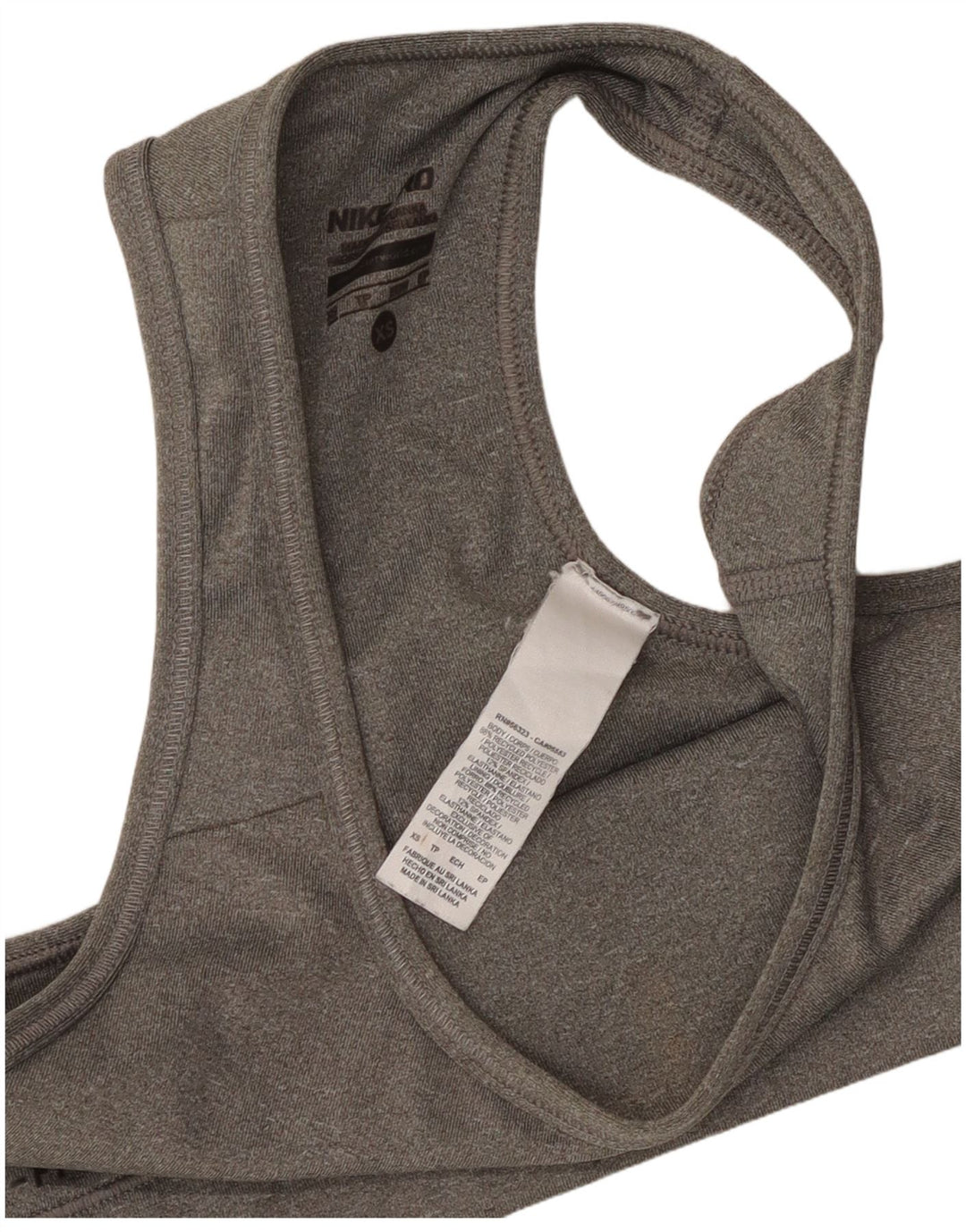Top deportivo Nike Dri Fit para mujer XS Poliéster gris