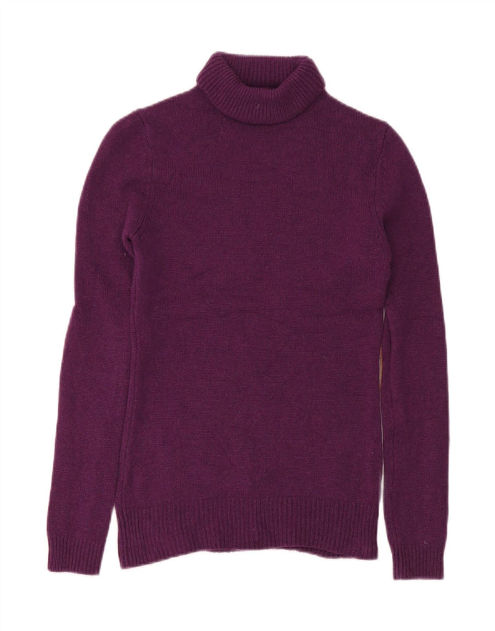 Massimo Dutti Jersey de cuello vuelto para mujer, talla 40, color morado mediano