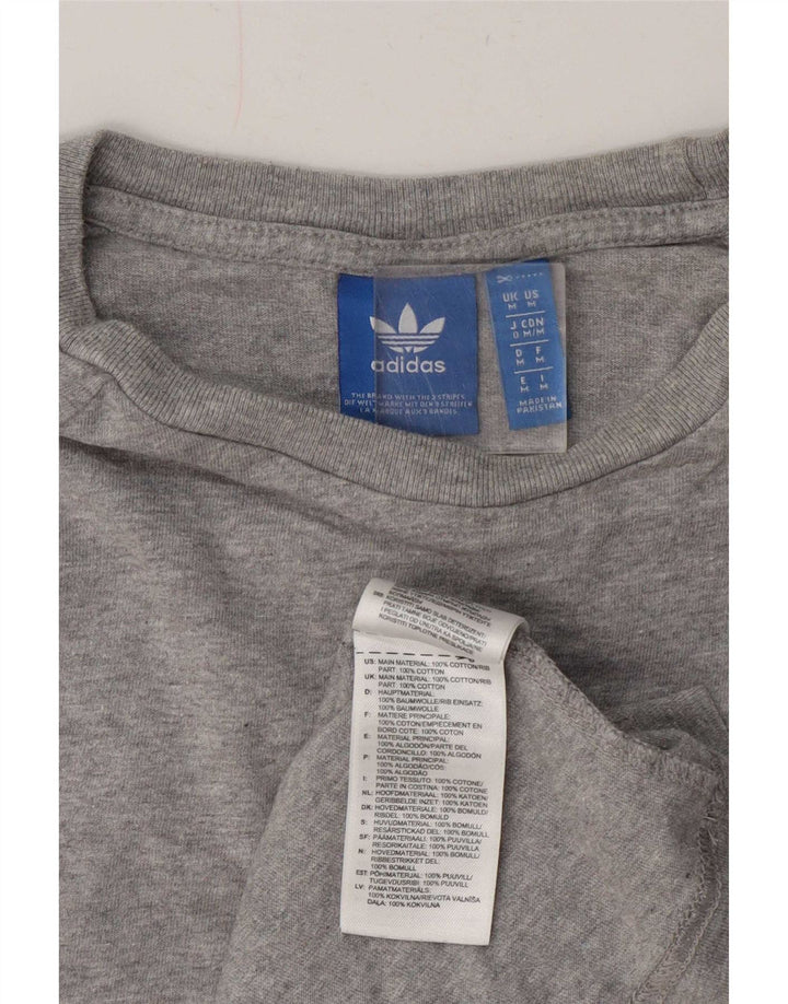 Adidas Hombre Top Manga Larga Algodón Moteado Gris Medio