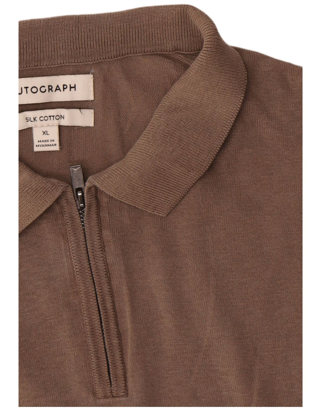 Marks & Spencer Polo Autograph para hombre XL Seda gris