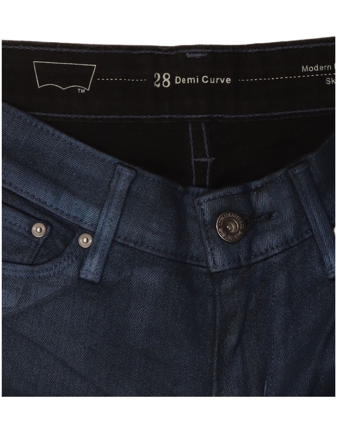 LEVI'S Pantalones informales ajustados Demi Curve para mujer W28 L26 Azul
