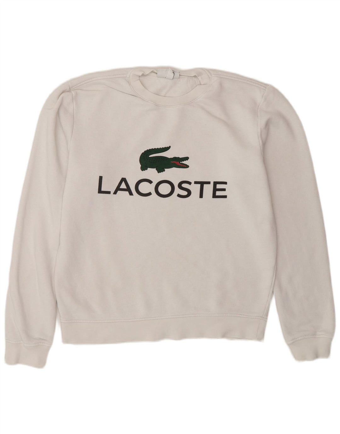 Lacoste Sudadera gráfica para hombre talla 3 pequeña algodón blanco