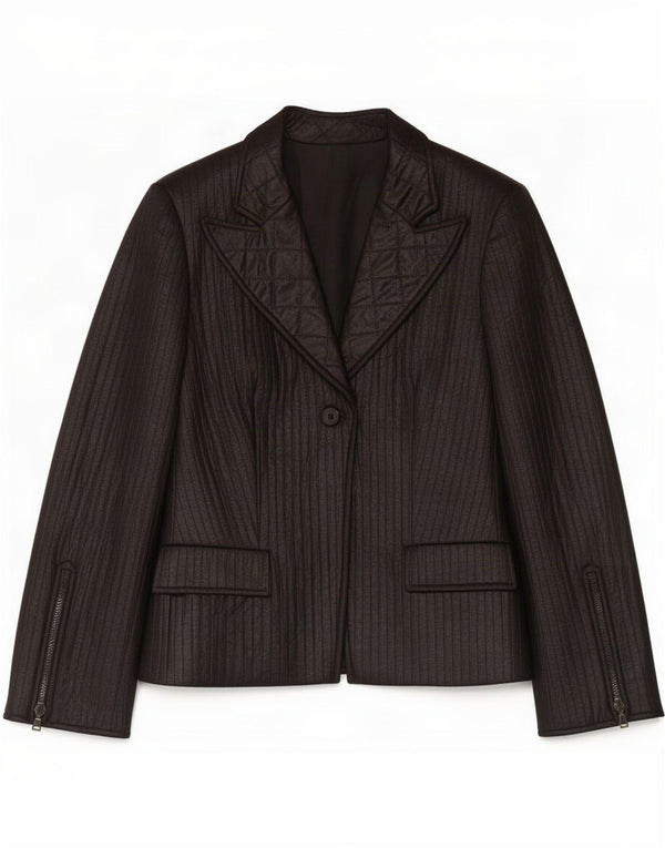 Chaqueta blazer vintage de 1 botón para mujer IT 48 XL Poliéster negro