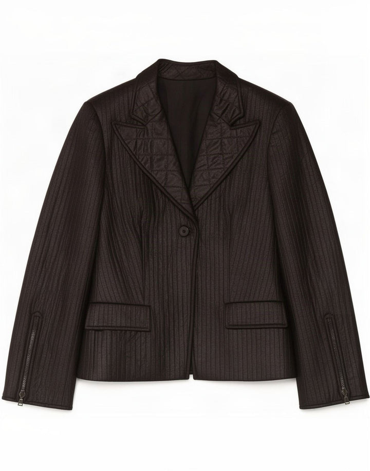 Chaqueta blazer vintage de 1 botón para mujer IT 48 XL Poliéster negro