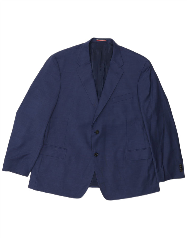 TOMMY HILFIGER Chaqueta tipo blazer de 2 botones para hombre IT 50 Large Lana azul marino