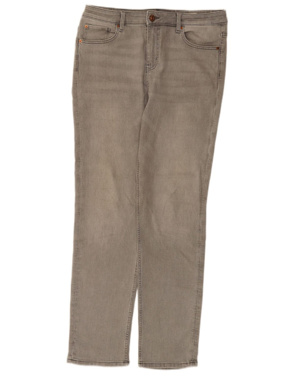 Marks & Spencer Vaqueros rectos The Sienna para mujer, talla 40, talla grande, W34 L31, color gris