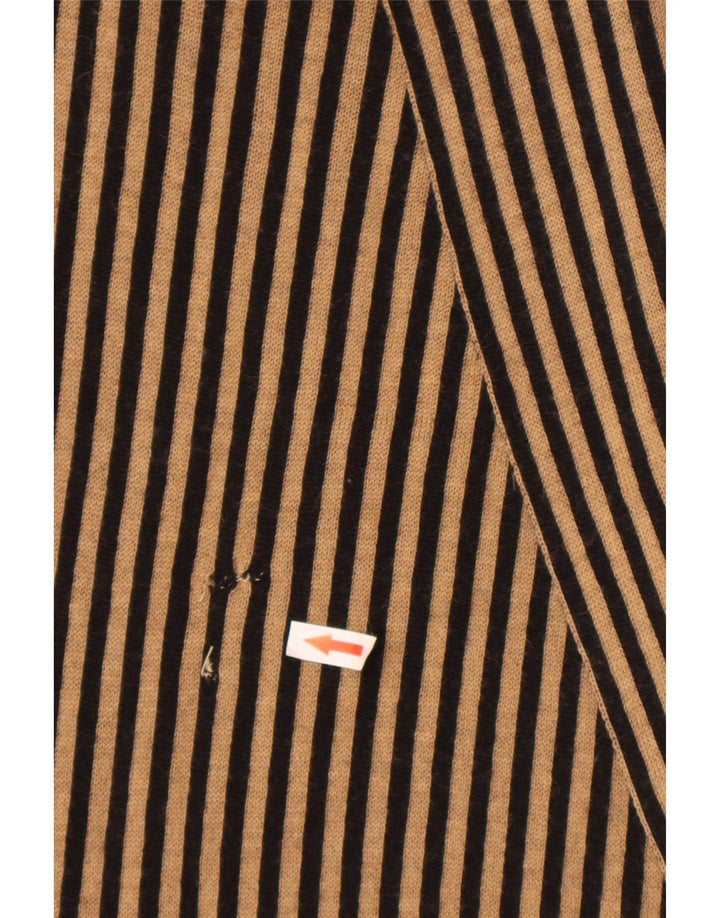 Fendi Chal para mujer IT 42 Diseñador de lana merino a rayas beige mediano