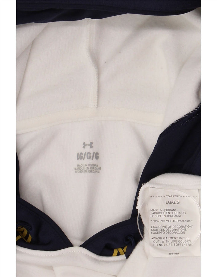 UNDER ARMOUR Hombre Sudadera con capucha gráfica Jersey grande Blanco Colorblock Poliéster